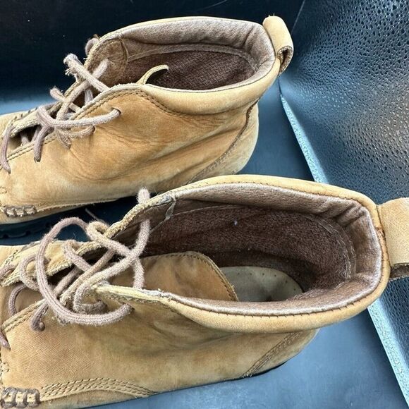 Timberland Boots Women 11 Leather Waterproof Brown Upper Black Sole Hiking - Picture 15 of 16